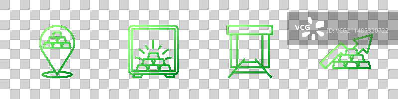 金矿、金条、保险箱、黄金和增长组合图片素材