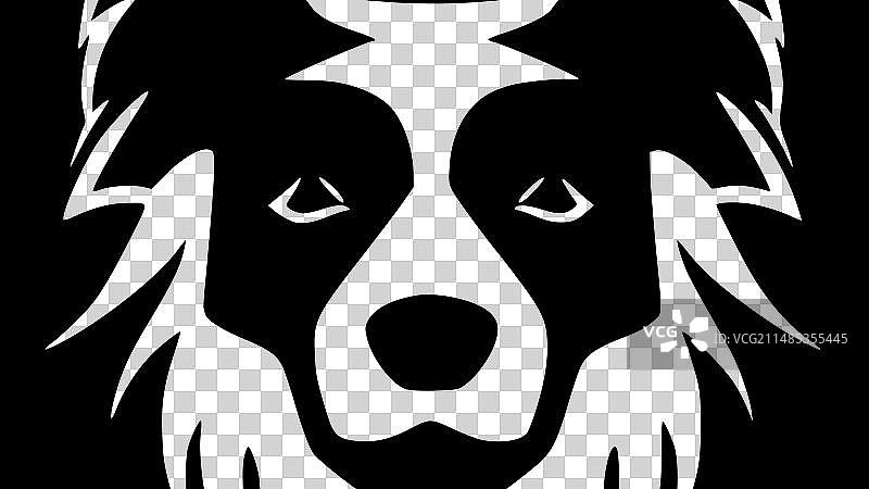 狗-黑白孤立的图标图片素材