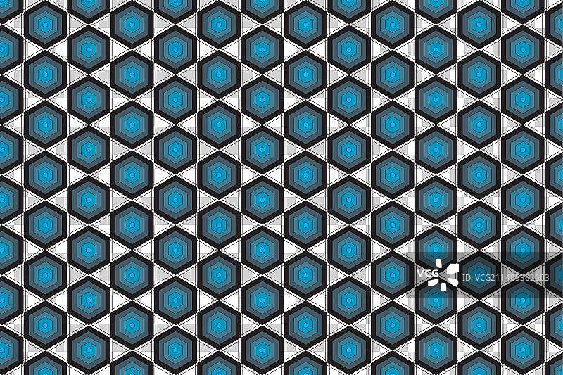 白色背景上的蓝色六边形抽象图片素材