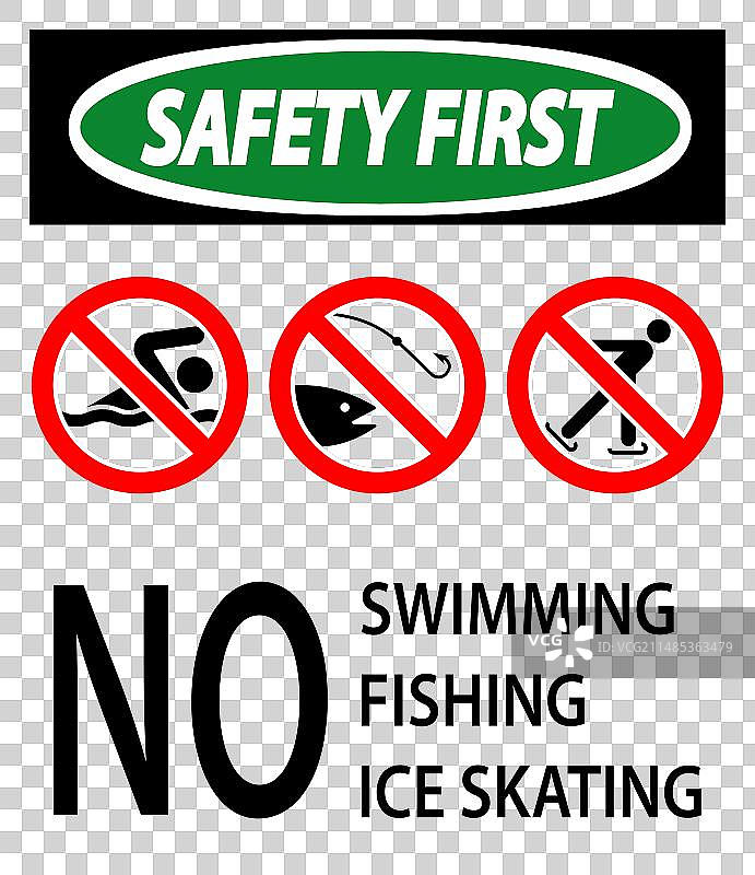 安全第一禁止游泳标志图片素材