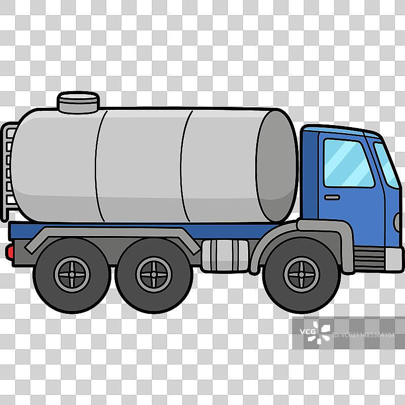 卡通洒水车彩色剪贴画图片素材