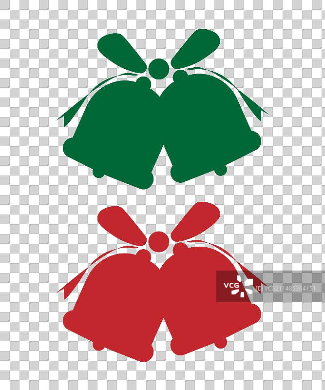 圣诞节叮当铃剪影图标图片素材