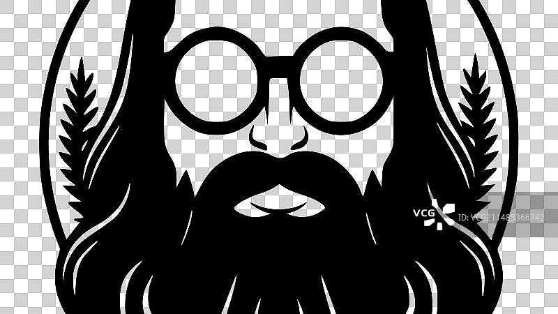 嬉皮士极简剪影图片素材