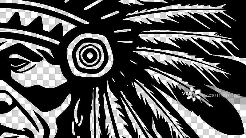 印度酋长 - 简约剪影图片素材