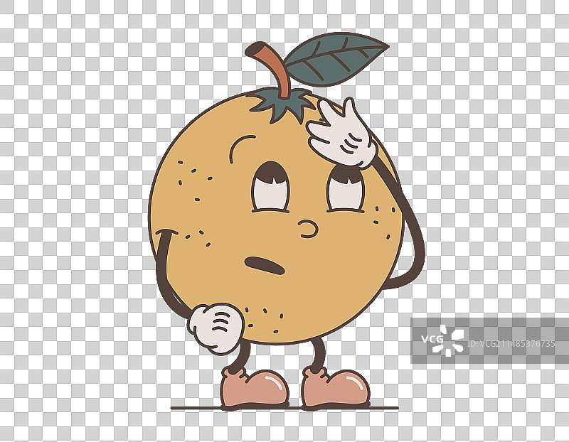 有趣的复古水果角色图片素材