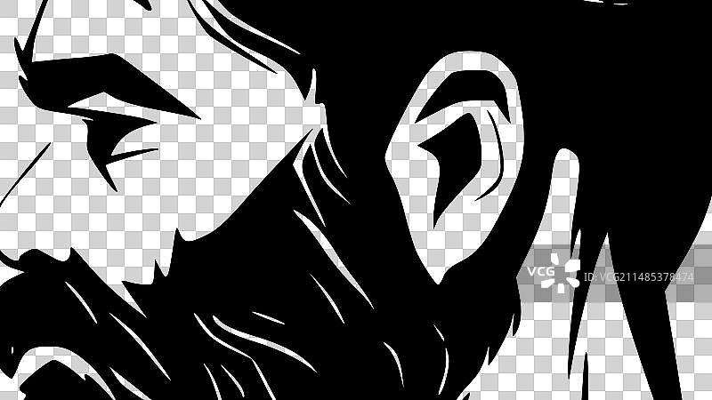 极简胡须剪影图片素材