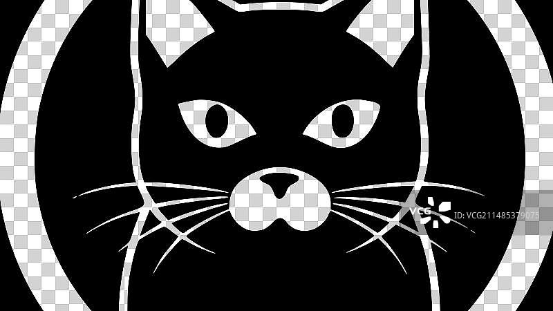 猫-极简主义和扁平的标志图片素材