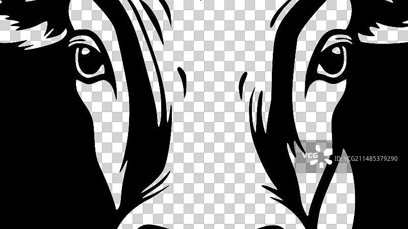 奶牛 - 黑白隔离图标图片素材