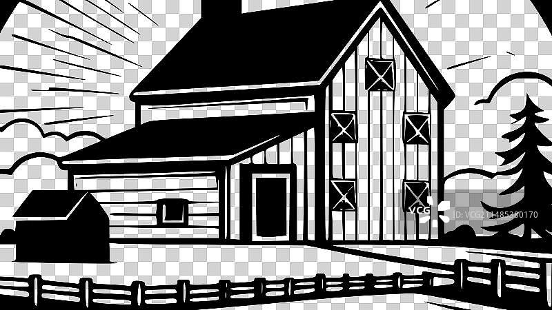 高品质农舍Logo设计，适用于T恤图片素材