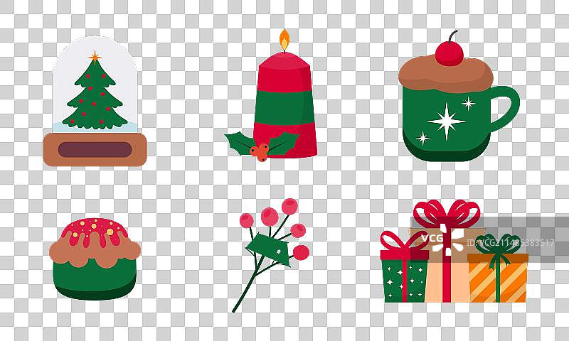 圣诞节可爱简约风格元素图片素材