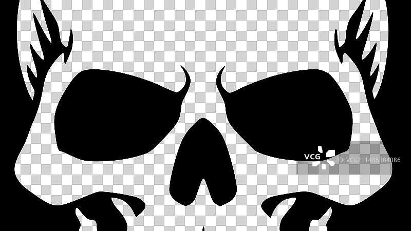骷髅-极简主义和扁平的标志图片素材