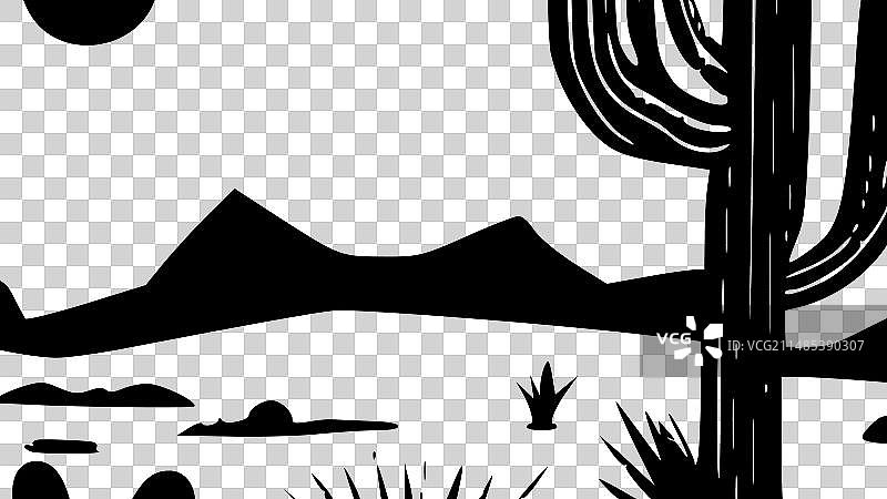 沙漠 - 简约剪影图片素材