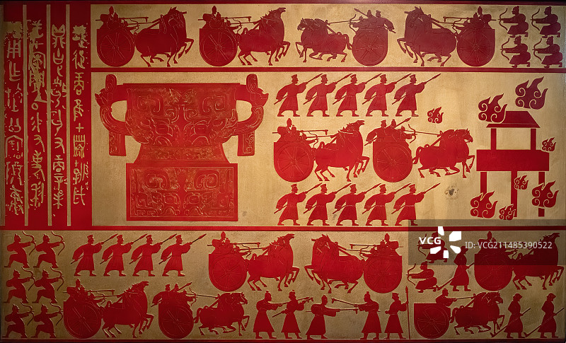 文字博物馆漆画，牧野之点图片素材