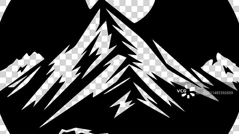 极简扁平风格山脉Logo图片素材