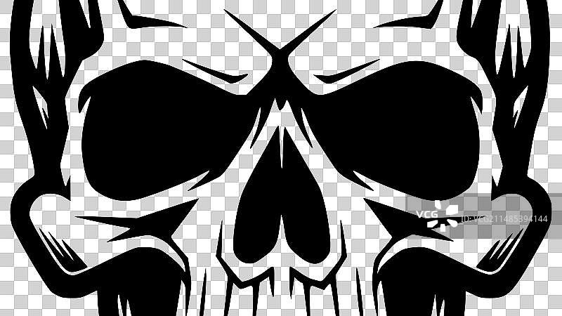 骷髅-极简主义和扁平的标志图片素材