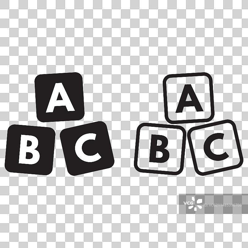 ABC积木图标集（白色背景）图片素材