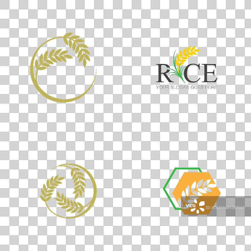 水稻或小麦农业Logo设计图片素材