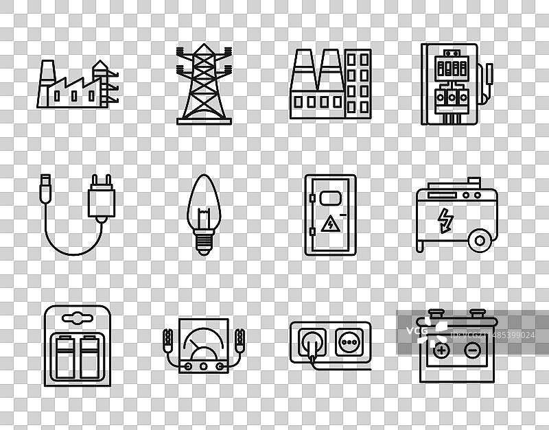 线稿汽车电池组电源图片素材