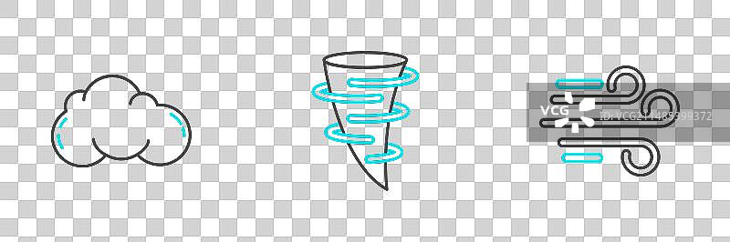 风、云和龙卷风图标合集图片素材