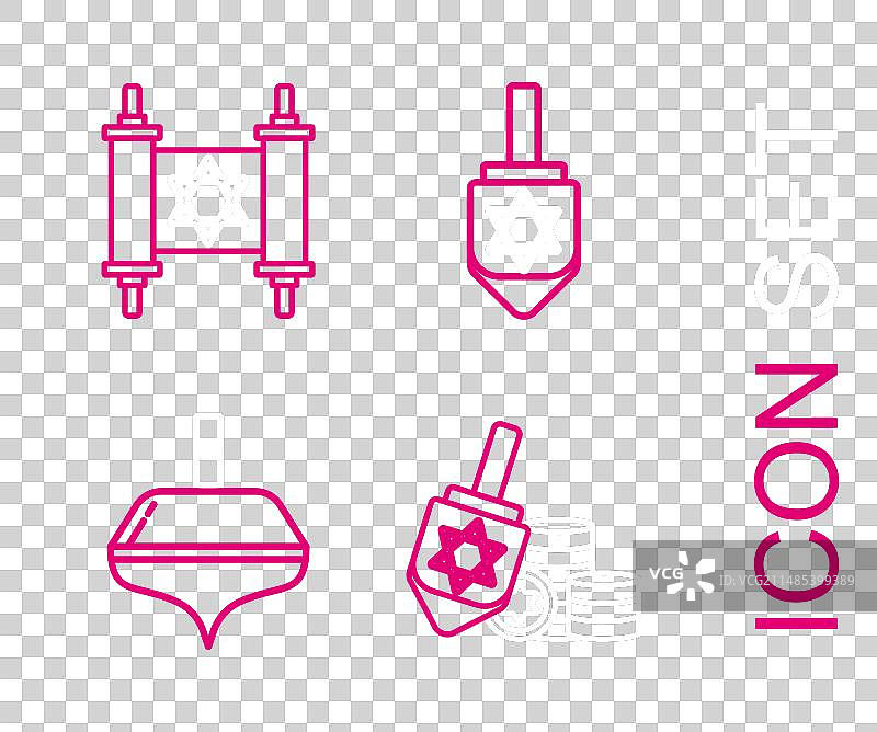 光明节陀螺、硬币和犹太法典图片素材