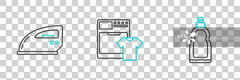 设置线塑料瓶液体洗碗图片素材