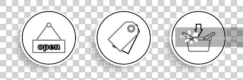带有文字的购物篮悬挂标志图片素材