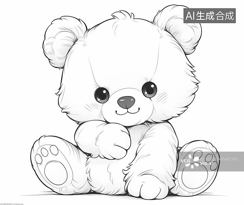 【AI数字艺术】教辅黑白线稿插画图片素材