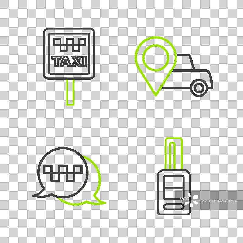 带出租车呼叫电话遥控器的车钥匙图片素材