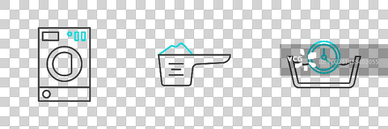洗衣机和洗衣粉图标素材图片素材