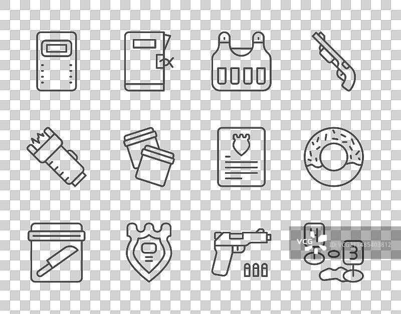 带刀犯罪标记的线性证据袋图片素材