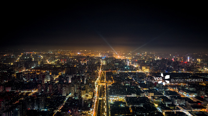 航拍西安夜景图片素材