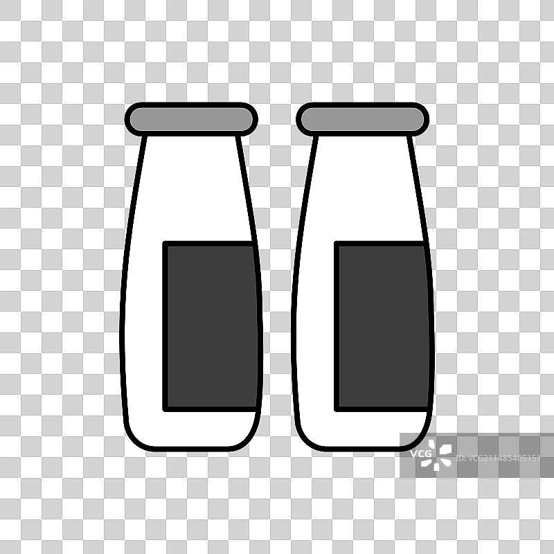可饮用酸奶瓶灰度图标图片素材