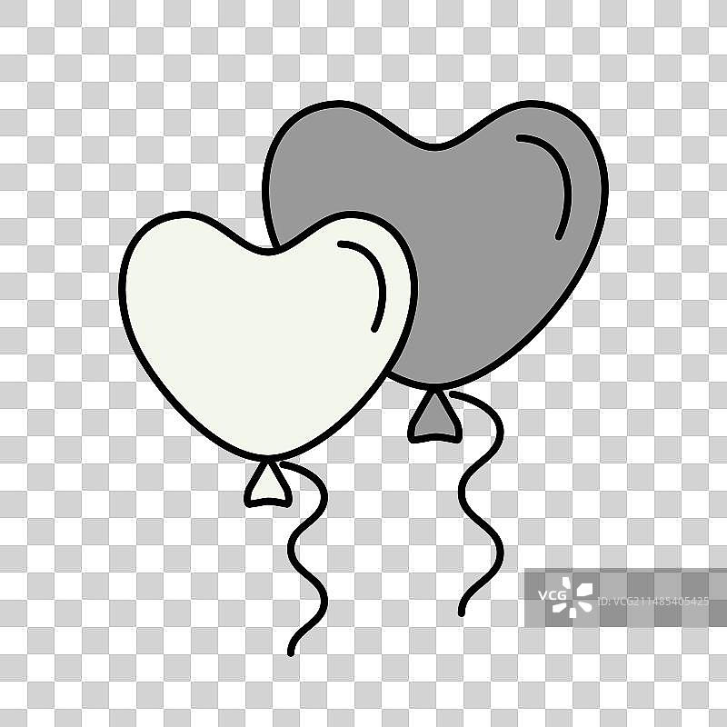 爱心气球孤立图标图片素材