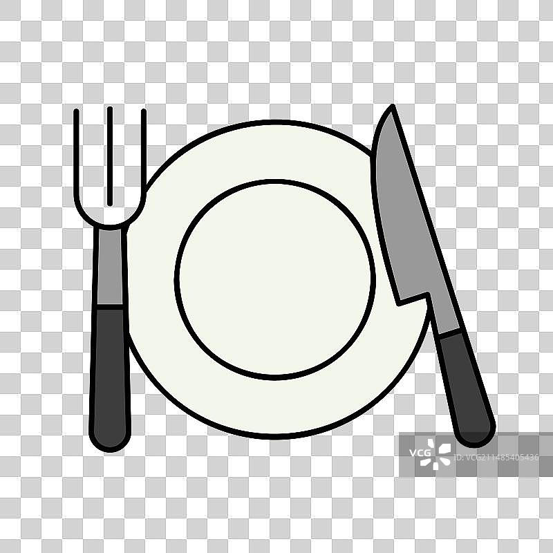 盘子、刀叉隔离图标图片素材