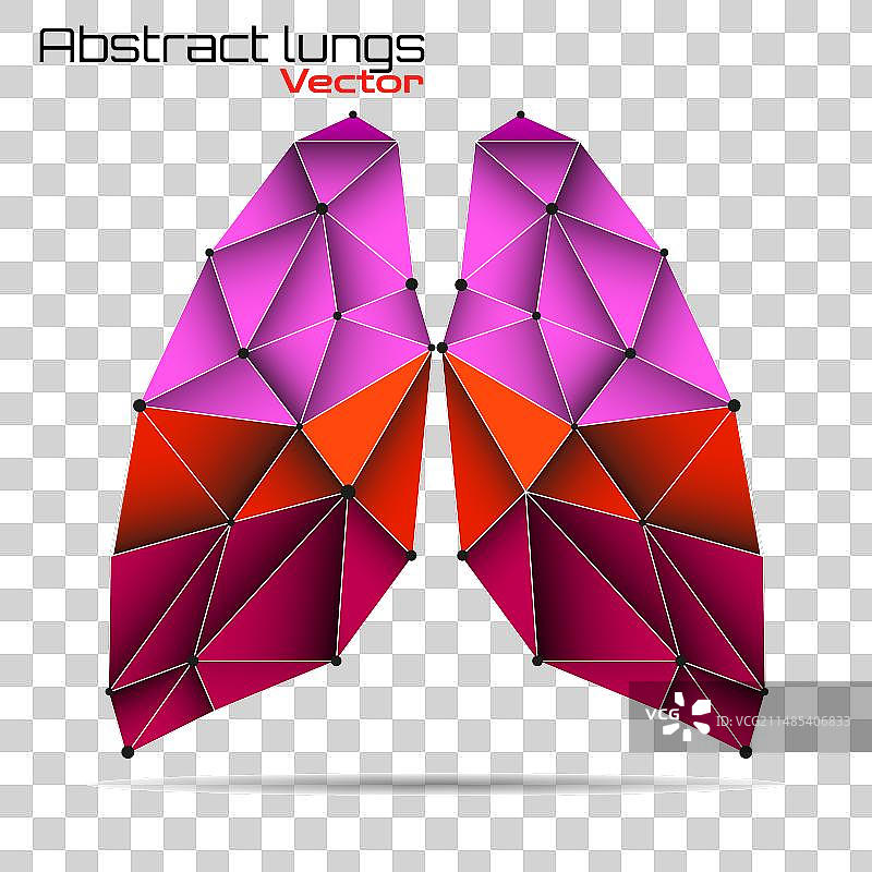 人体抽象多边形几何风格肺部图片素材