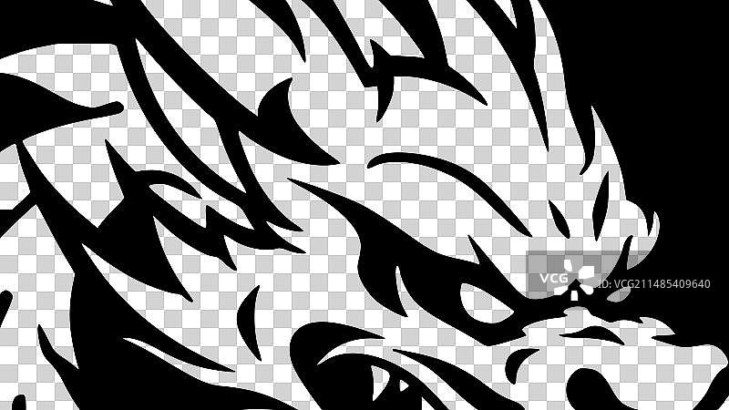 龙-极简和简单的轮廓图片素材