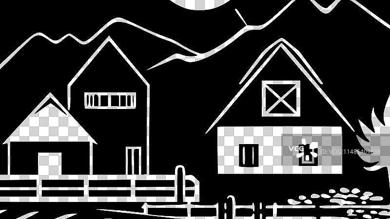 农场 - 简约剪影图片素材