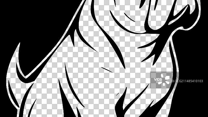 斗牛犬黑白隔离图标图片素材