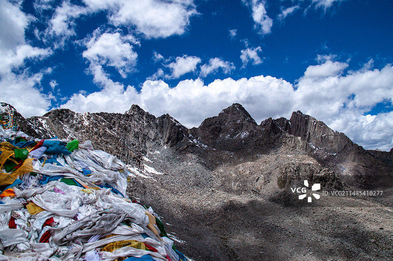 拉姆拉措，山上的天空图片素材
