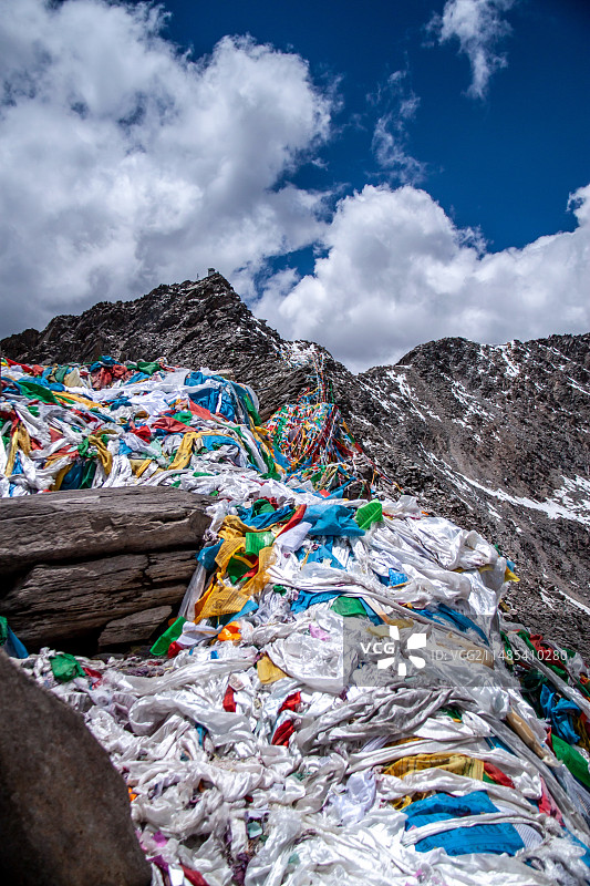 拉姆拉措，山上的天空图片素材