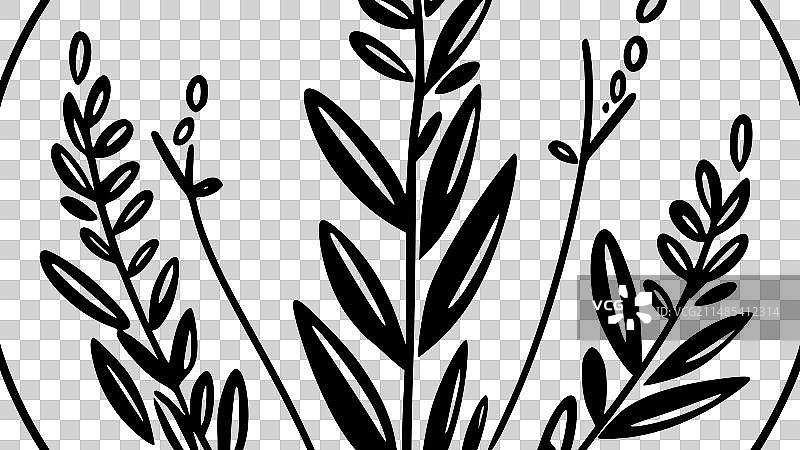 薰衣草极简剪影图片素材