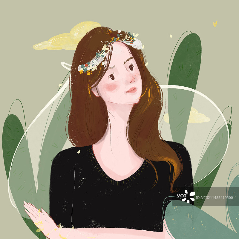 花环女人图片素材