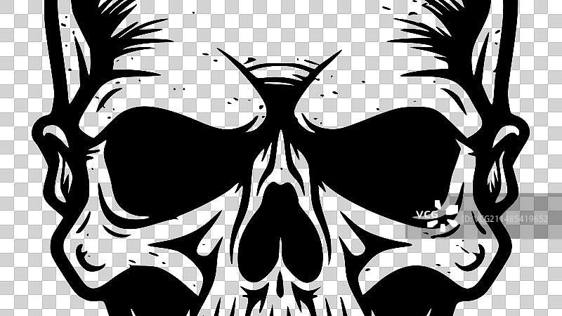 骷髅-极简主义和简单的轮廓图片素材