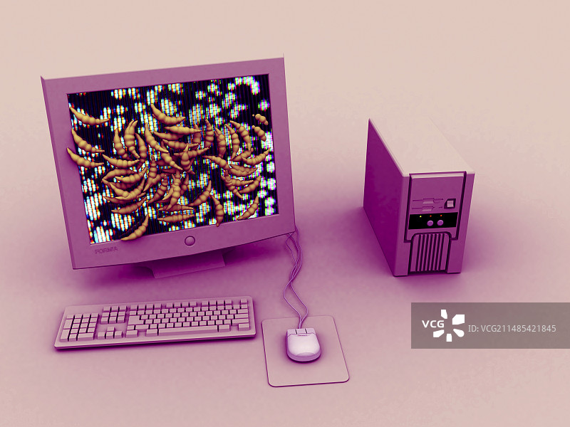 互联网蠕虫电脑艺术作品图片素材