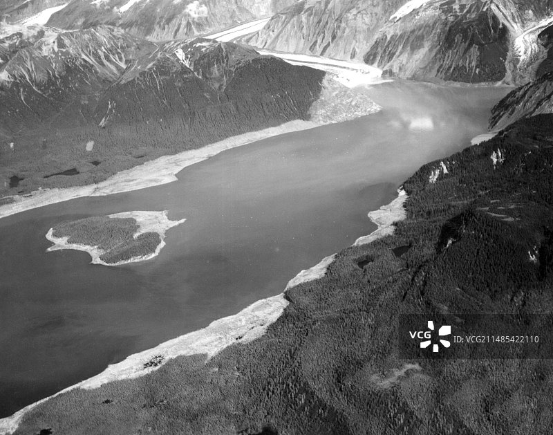 1958年利图亚湾海啸造成的破坏图片素材