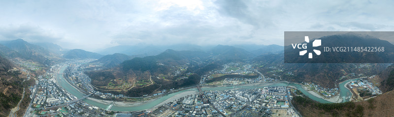 航拍四川省平武县城图片素材