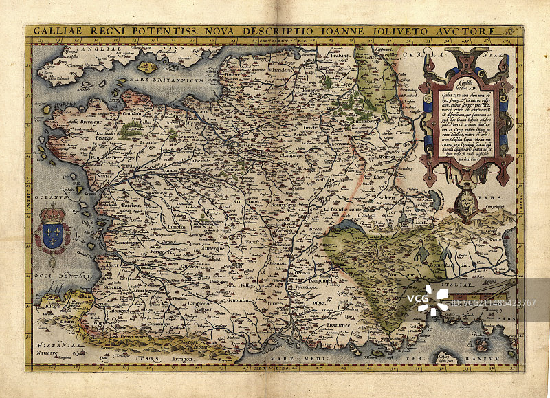 奥特elius于1570年绘制的法国地图图片素材