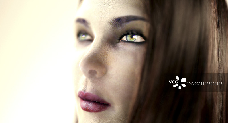 电脑绘制的女人面部图片素材