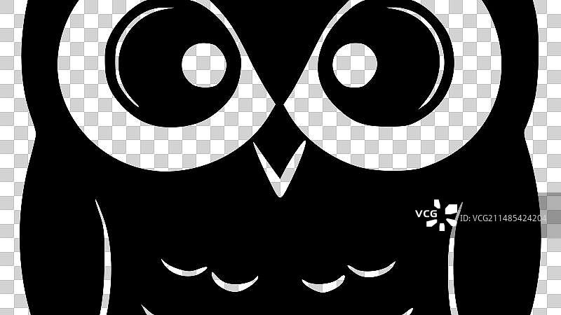 猫头鹰-黑色和白色孤立的图标图片素材