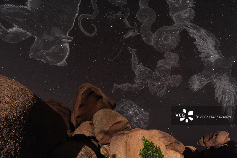 夜空中的星座图片素材